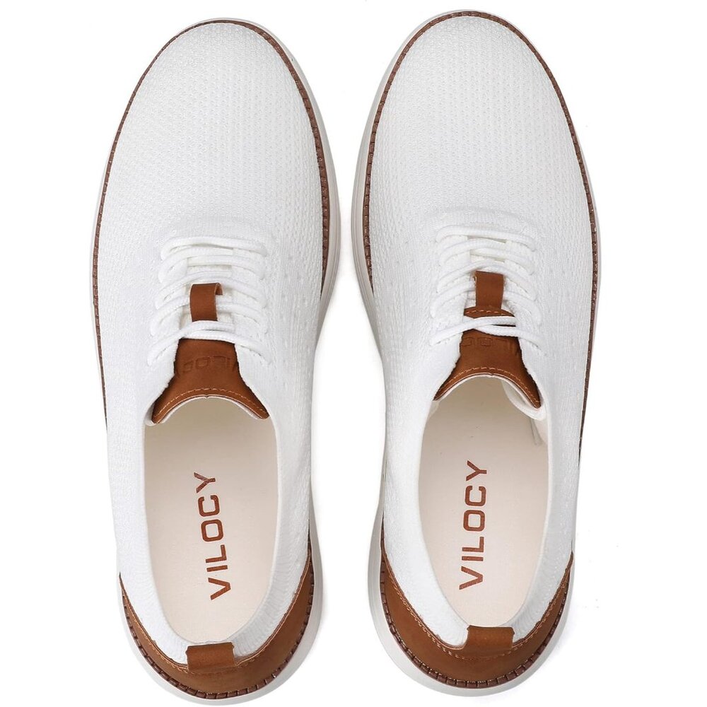 🆕VILOCY Men's White Casual Dress Oxfords Business Mesh Breathable Sneakers - Picture 12 of 13
